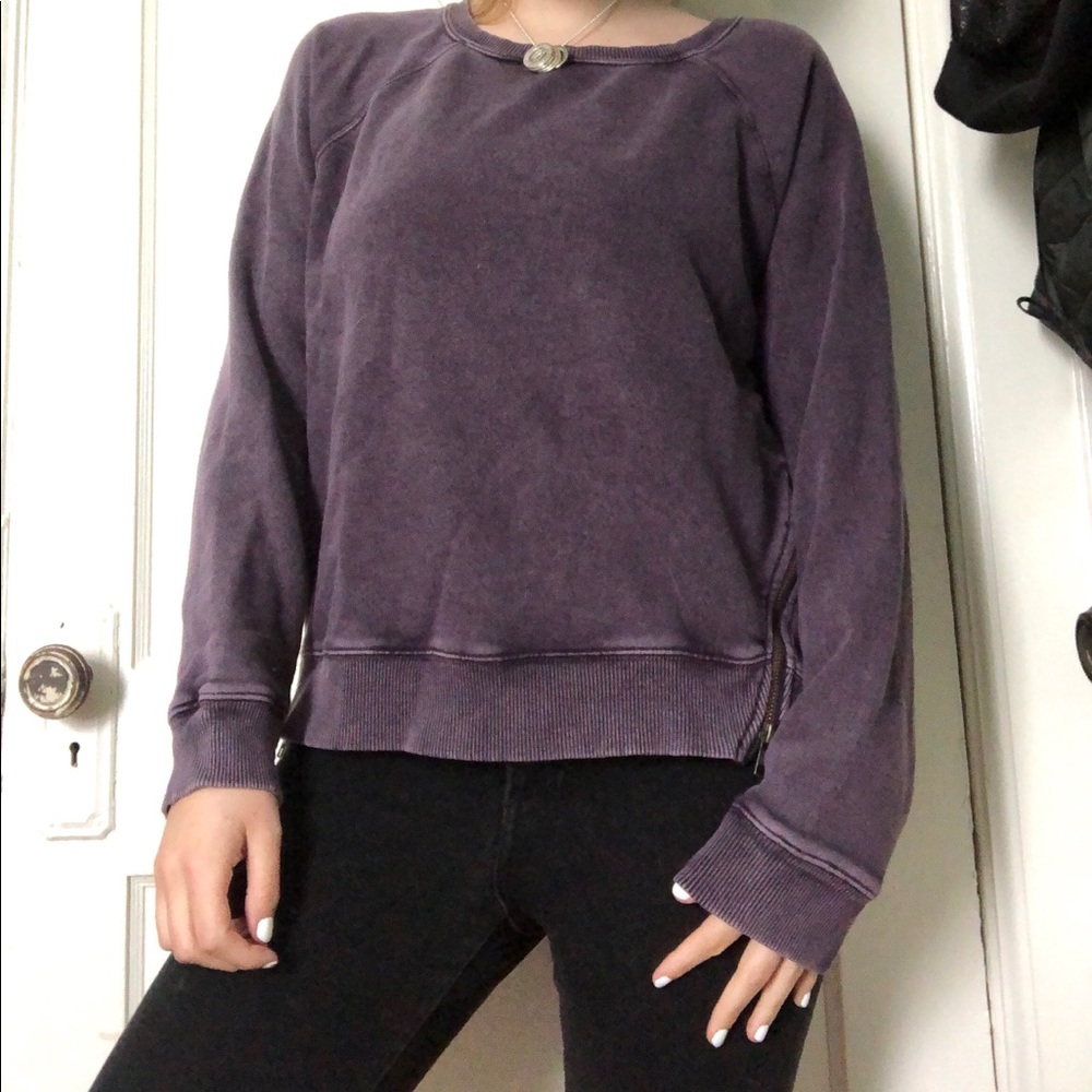 A large purple sweatshirt
